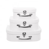 Suitcase Gift Box Set of 3 - White - Blanket Babies